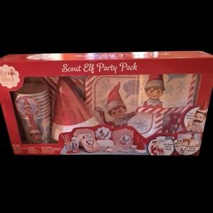NEW Elf On The Shelf Scout Elf Party Pack With Plates Cups Napkins & Party Games